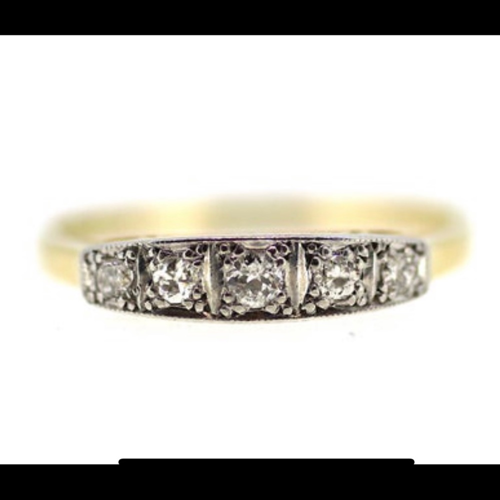 British Art Deco Ring / Art Deco Wedding Band